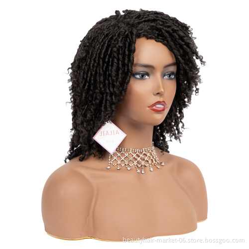 JIAJIA Cheap Synthetic Hair Wigs for Black Women African Short Dreadlocks Wig Faux Locs Crochet Hair Braided Wigs